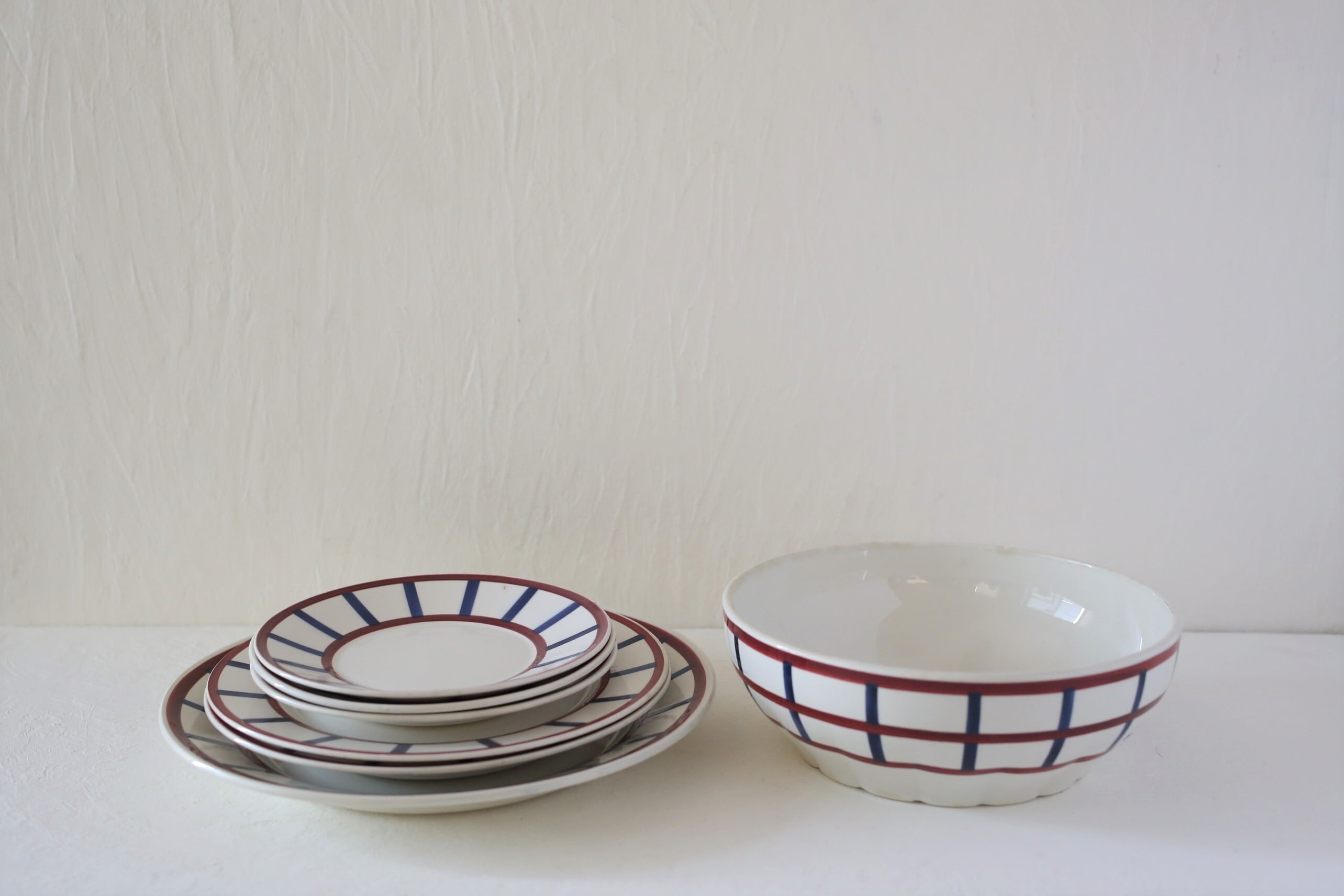 【美品】HBCMクレイユモントロー　3 バスク柄 フランスアンティーク　深皿 fit=scale-down,w=1200