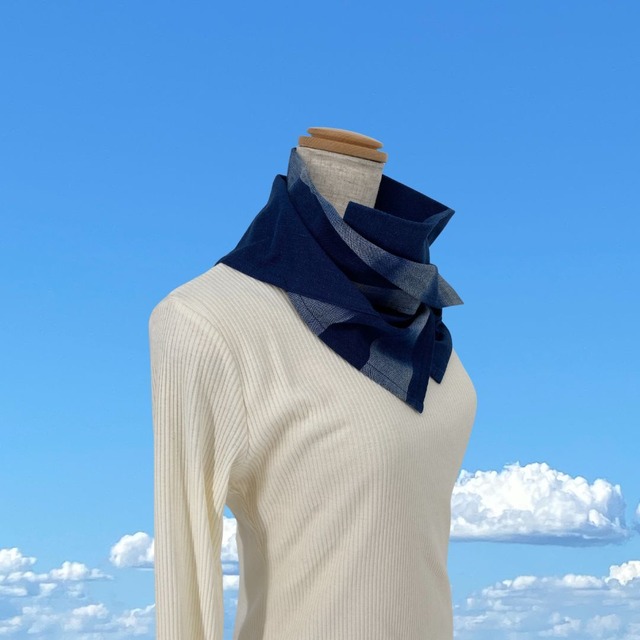 ローズ巻きスカーフ・絣　現品のお届け