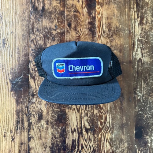 1980’s Deadstock "Chevron" Mesh Cap Trucker Hat/ Charcoal/ made in USA