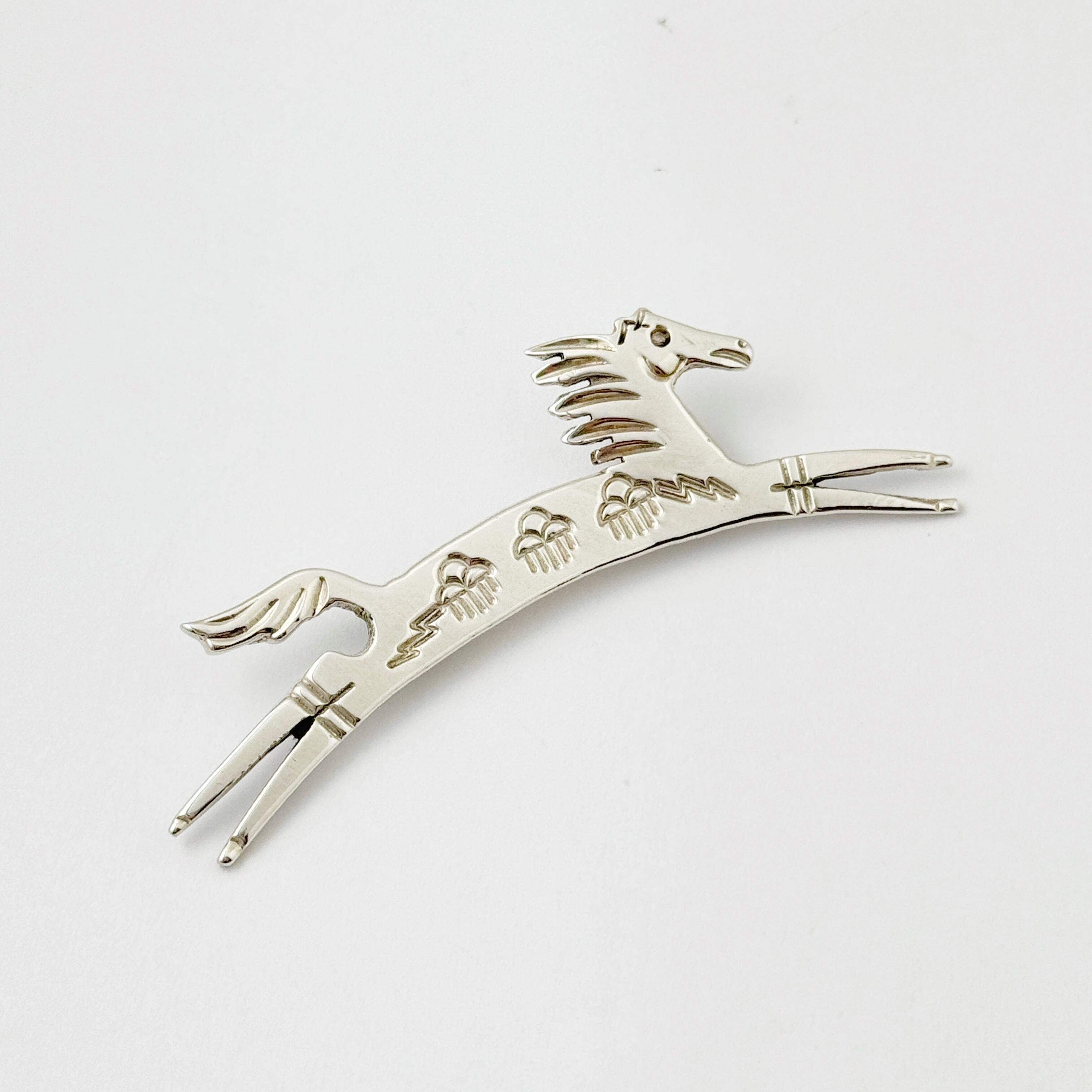 Navajo L.gerry作 ブローチ馬モチーフSterlingSilver ☆navajo☆silverブローチ | F2.8Leather