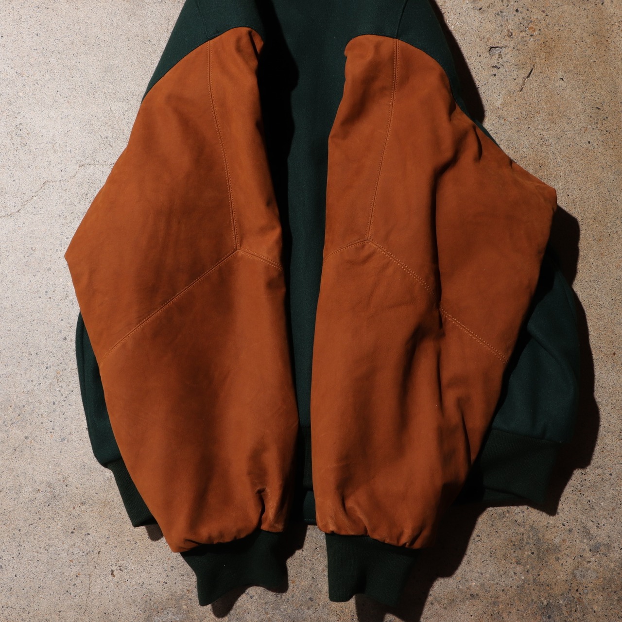 新品 NIKE スタジャン XL 80s 90s ナイキ レザー ジャケット 緑