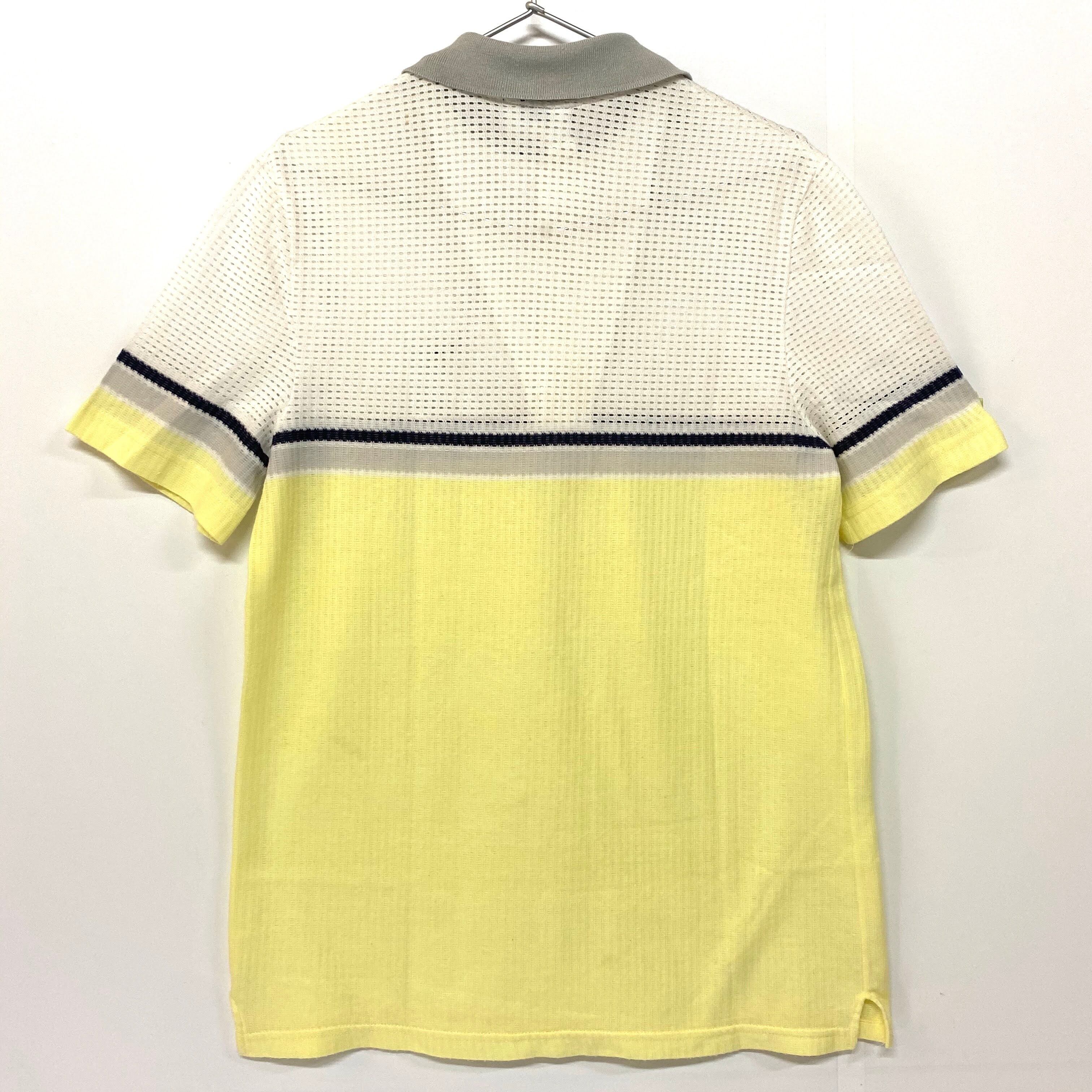80年代 フランス製 adidas アディダス 半袖 メッシュ×ニット 