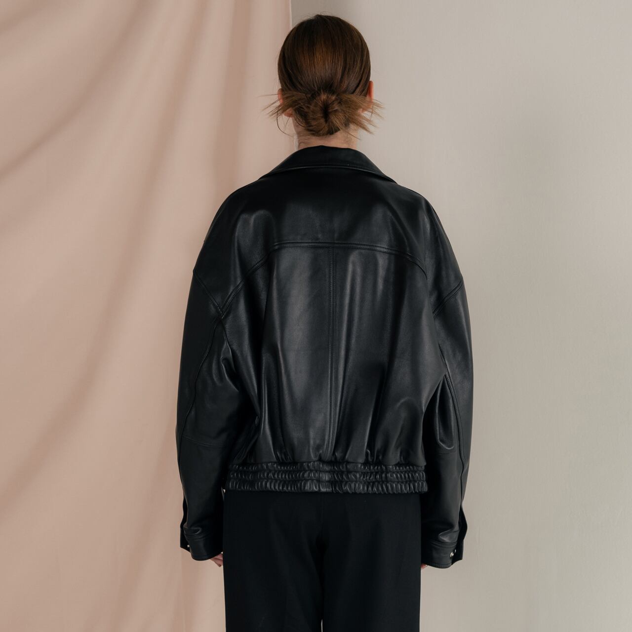 イタリア産ナッパラムレザー A2ボンバージャケット（レディース