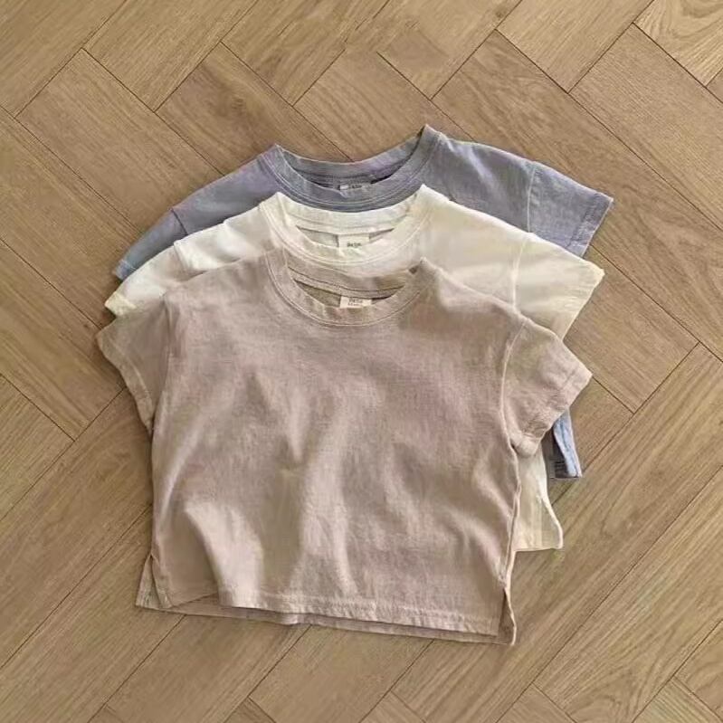 【BABY】韓国風 シンプル柔らか半袖tシャツ