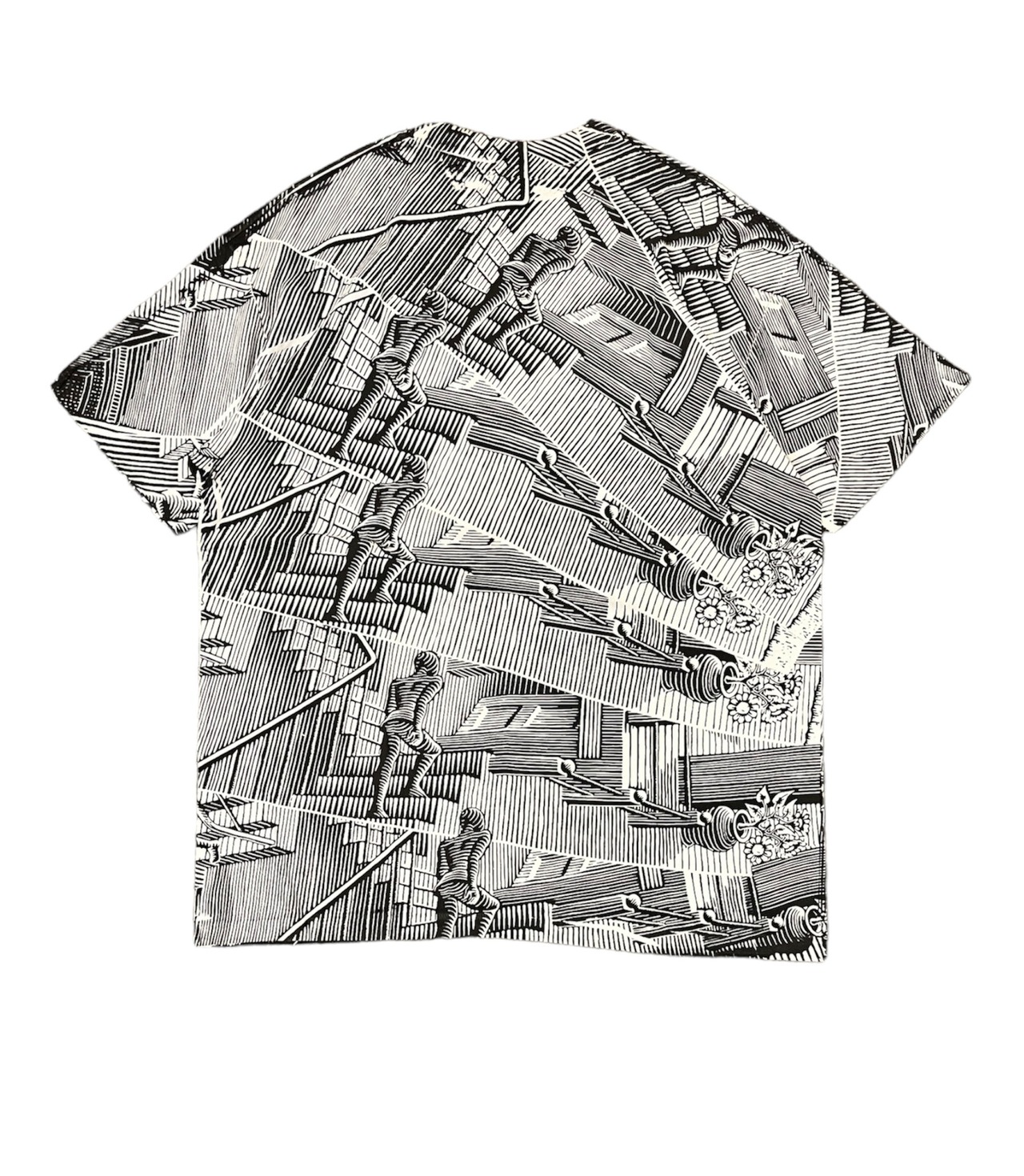 Deadstock❗️90s ANDAZIA M.C.ESCHER Relativity Print S/S Shirt XL 
