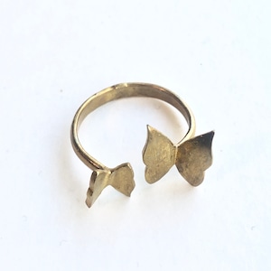 Raw brass Rings -  butterfly pairリング RG-032