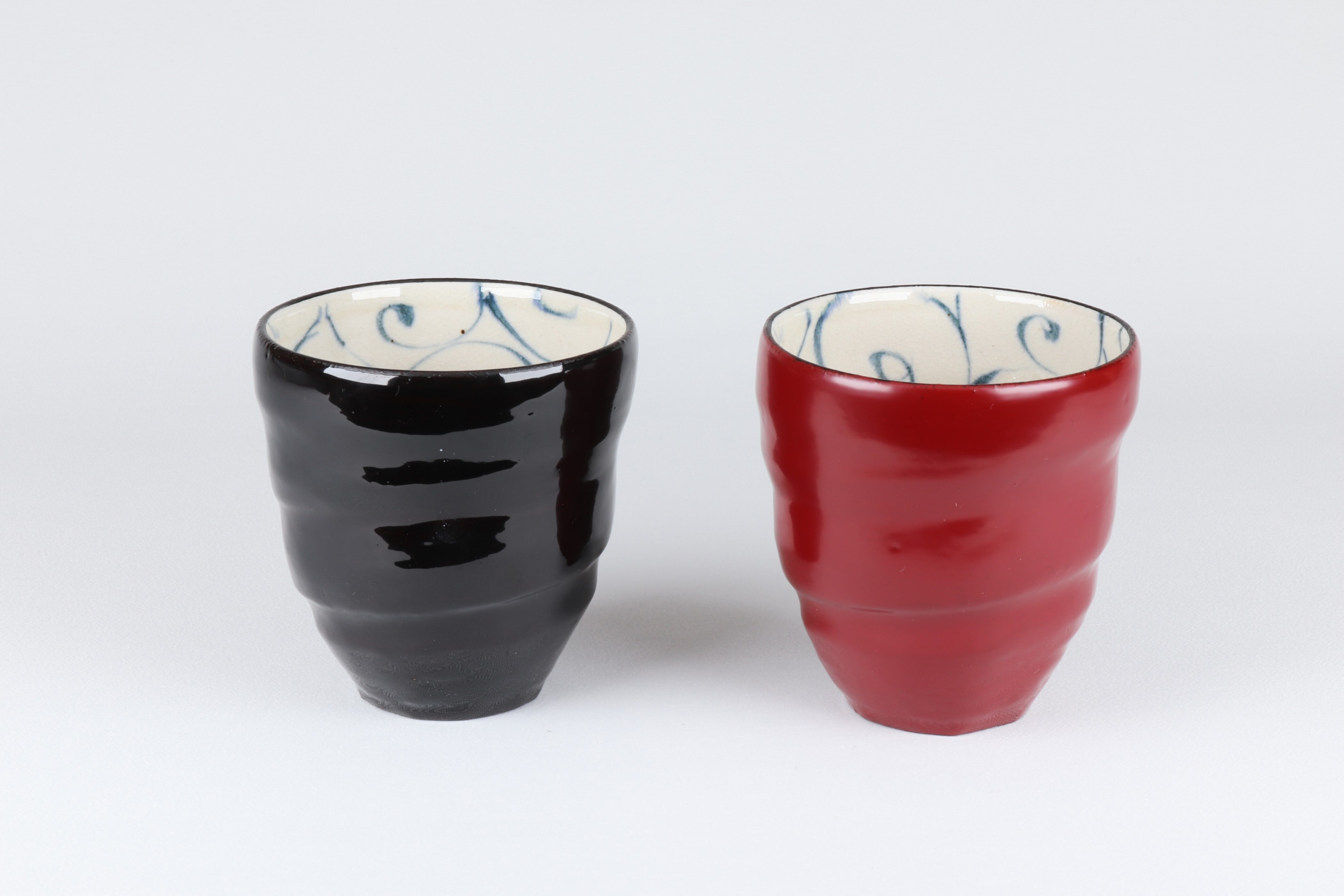 漆陶 湯呑 唐草【アウトレット】