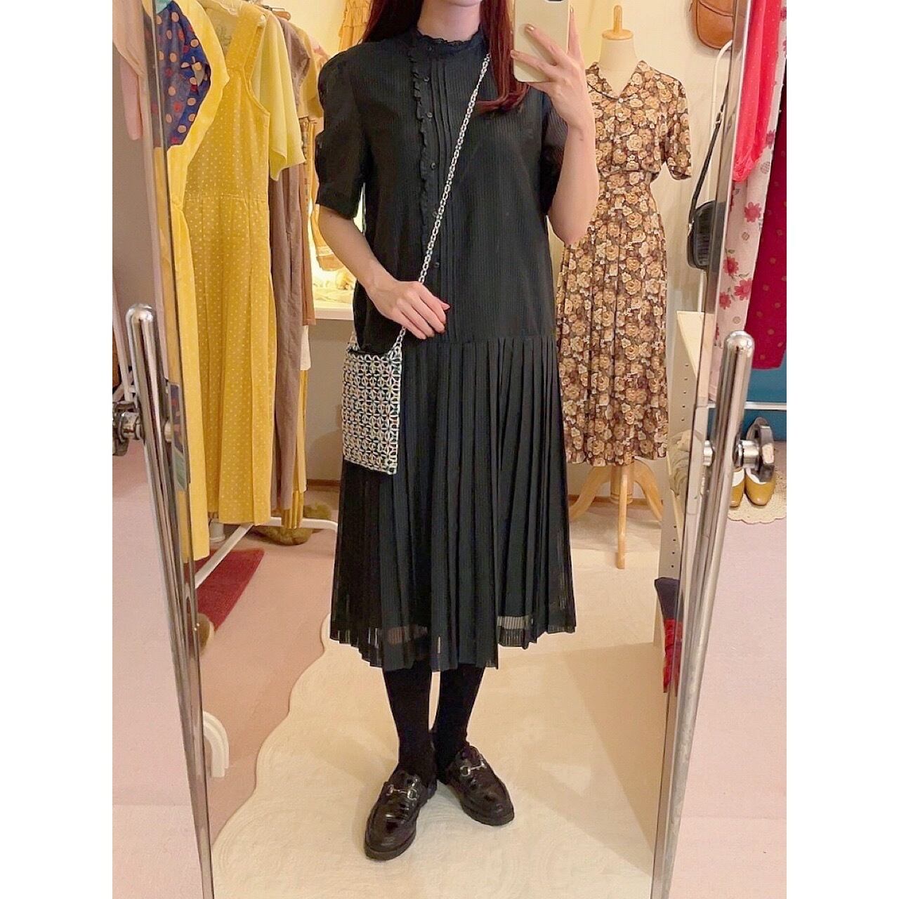 colorful mini beads shoulder bag