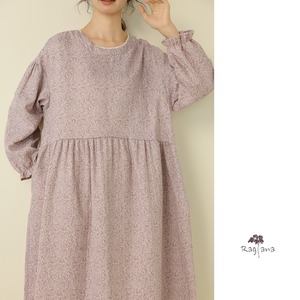 小花柄 パフスリーブワンピース 3col Y 260008