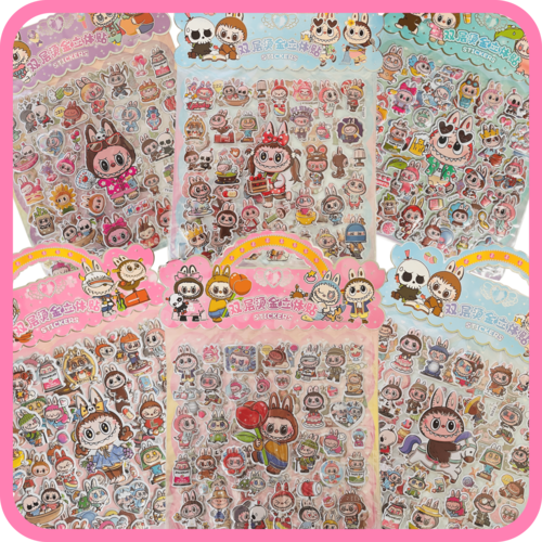 ラブブ ぷくぷくシール (全6種) | LABUBU ステッカー シール ボンボン