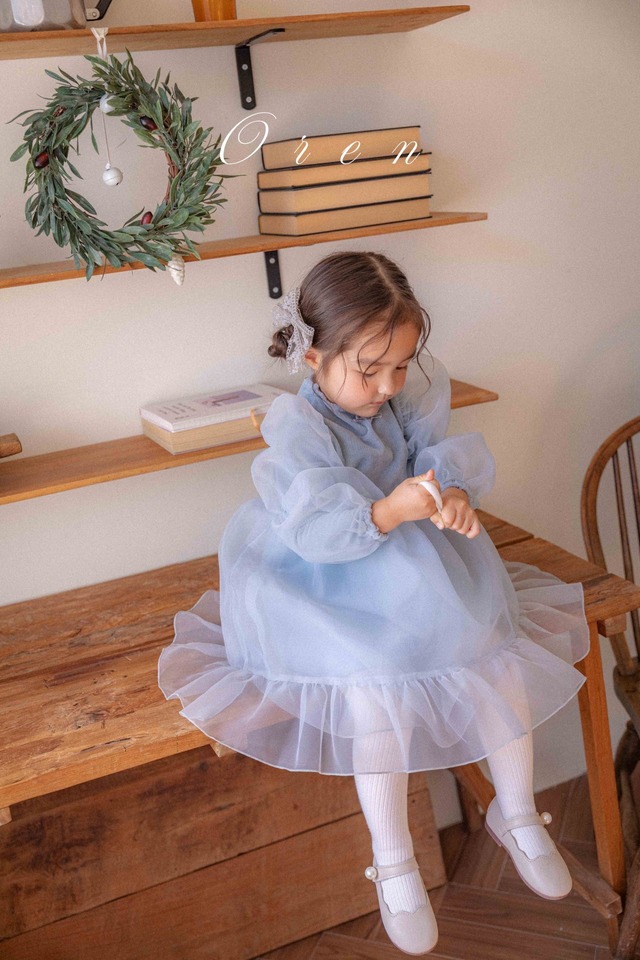 ラスト1  blue M【即納】<OREN>  Bella organza dress