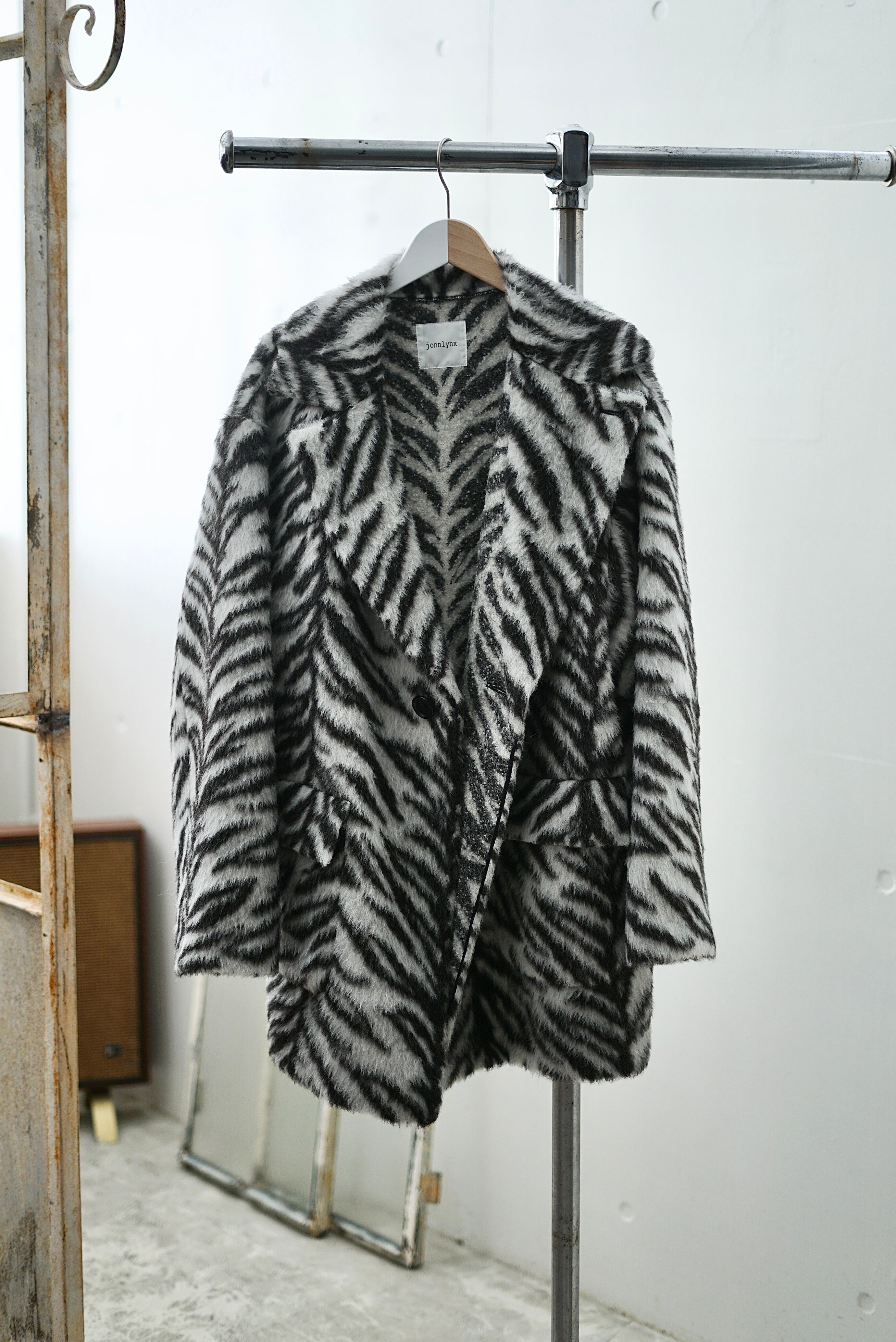 jonnlynx / wool alpaca zebra coat ( zebra ) | JUQUI Online