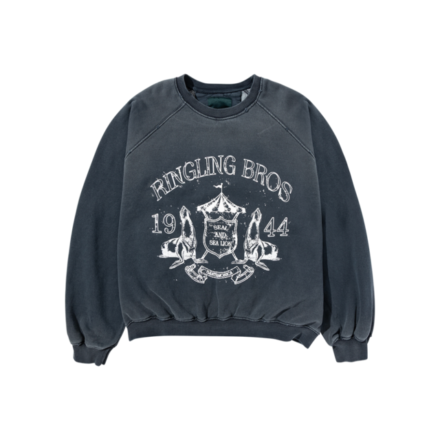 [UNDERMYCAR] 25FW Ringling Bros VTG Crewneck Washed Navy 正規品 韓国ブランド 韓国通販 韓国代行 韓国ファッション アンダーマイカー 日本 店舗
