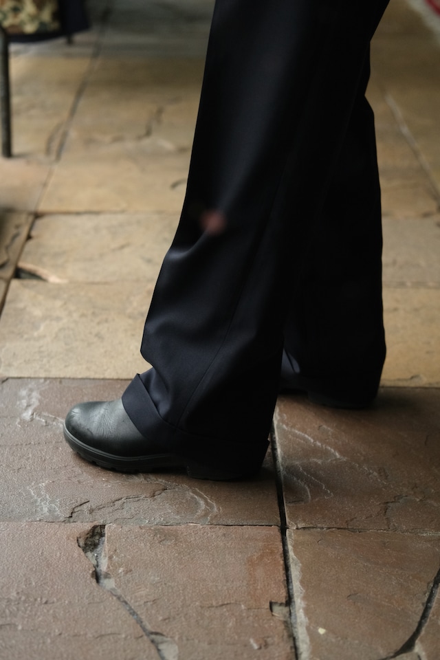 Utah/"BARONI" wool slack pants/navy