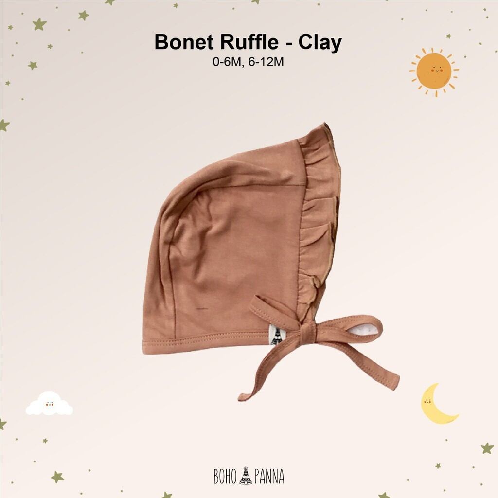 Bohobaby/Ruffle bonnet/0-12m/写真映えにも日除けにも♡ラッフルボンネット