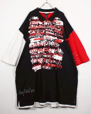 【Caka act2】"Dead Stock" "MARITHE+FRANCOIS GIRBAUD" Vintage Loose Oversized S/S Polo Shirt