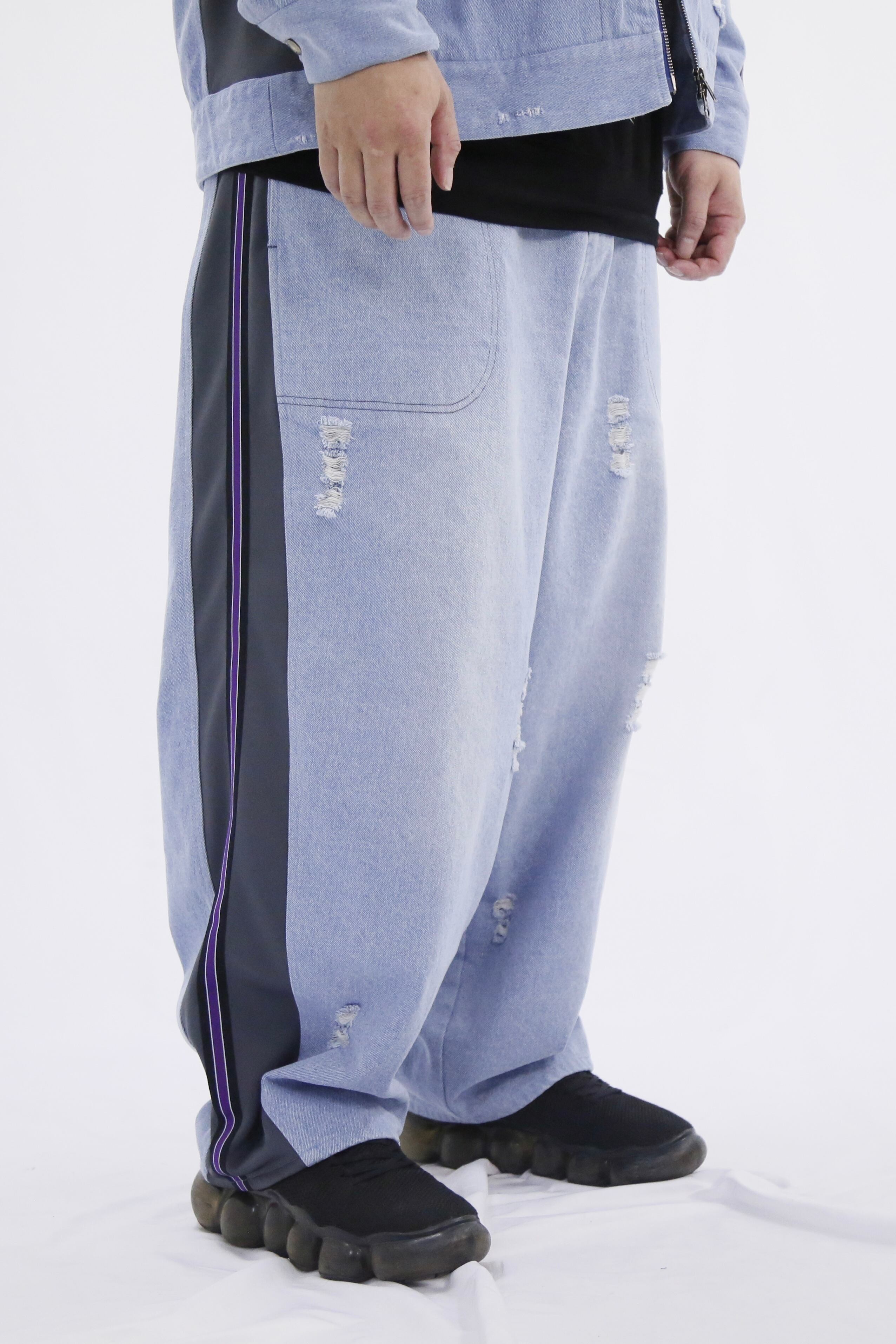  デニムブルー ジャージＭサイズ デニムジャージパンツM Blue | neüron