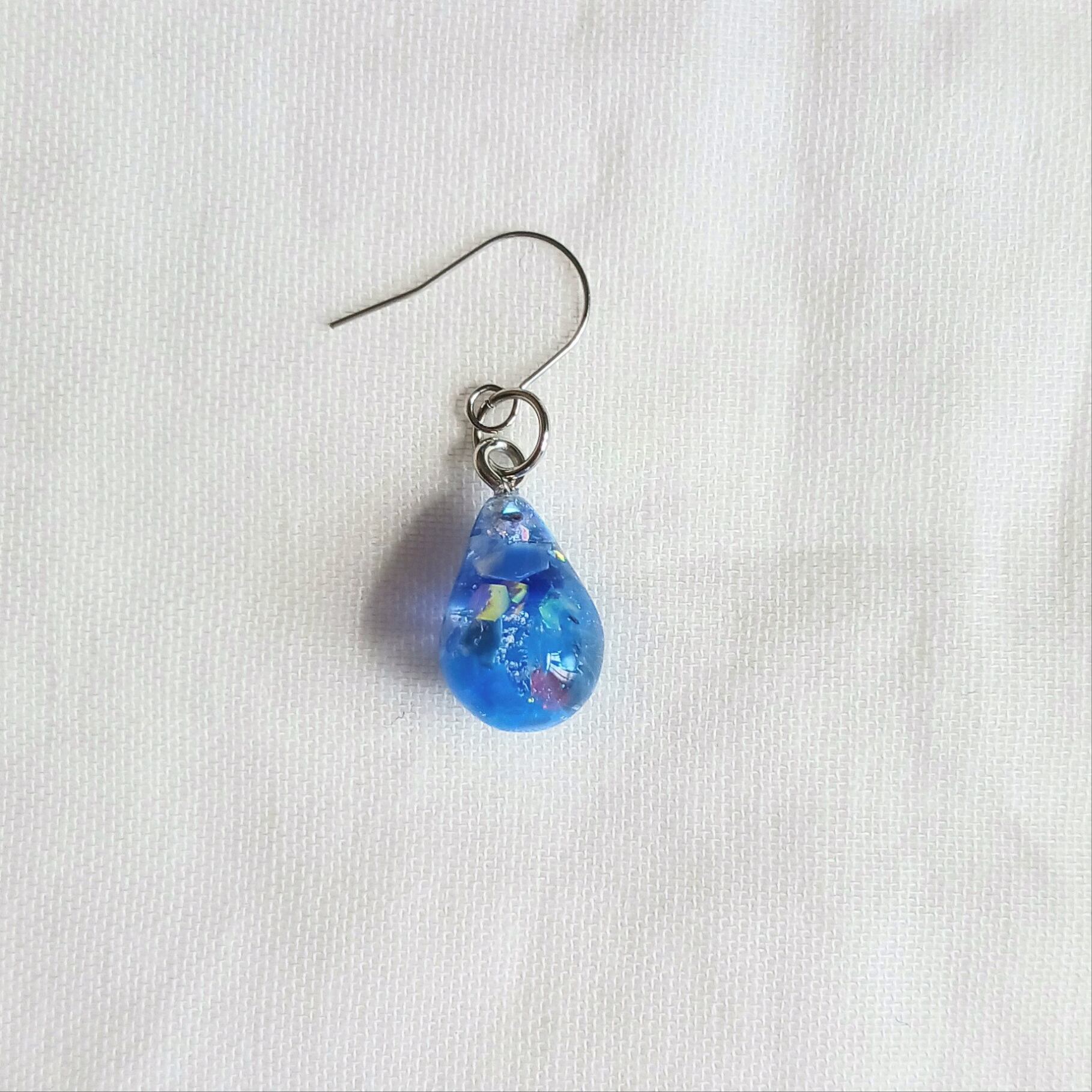 天売ブルー」しずく型ピアス※イヤリング変更可 | hapru