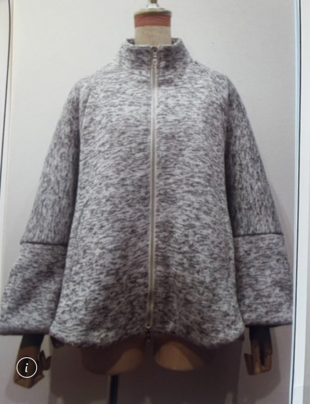 praia 裏起毛スタンドコートポンチョ　25135