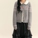 2色/キノコ柄ジャガードニットカーデ ・79123
