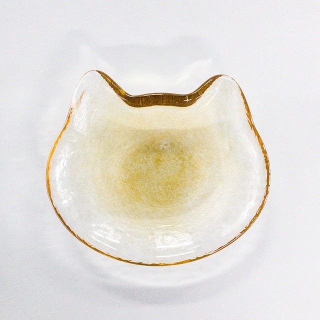 再入荷！ここねこ　小皿　【茶】　coconeco　12cm　可愛い猫食器　 日本製　ハンドメイドガラス　アデリア