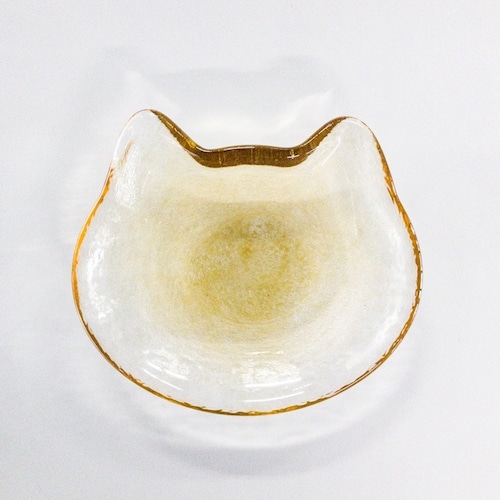 再入荷！ここねこ　小皿　【茶】　coconeco　12cm　可愛い猫食器　 日本製　ハンドメイドガラス　アデリア