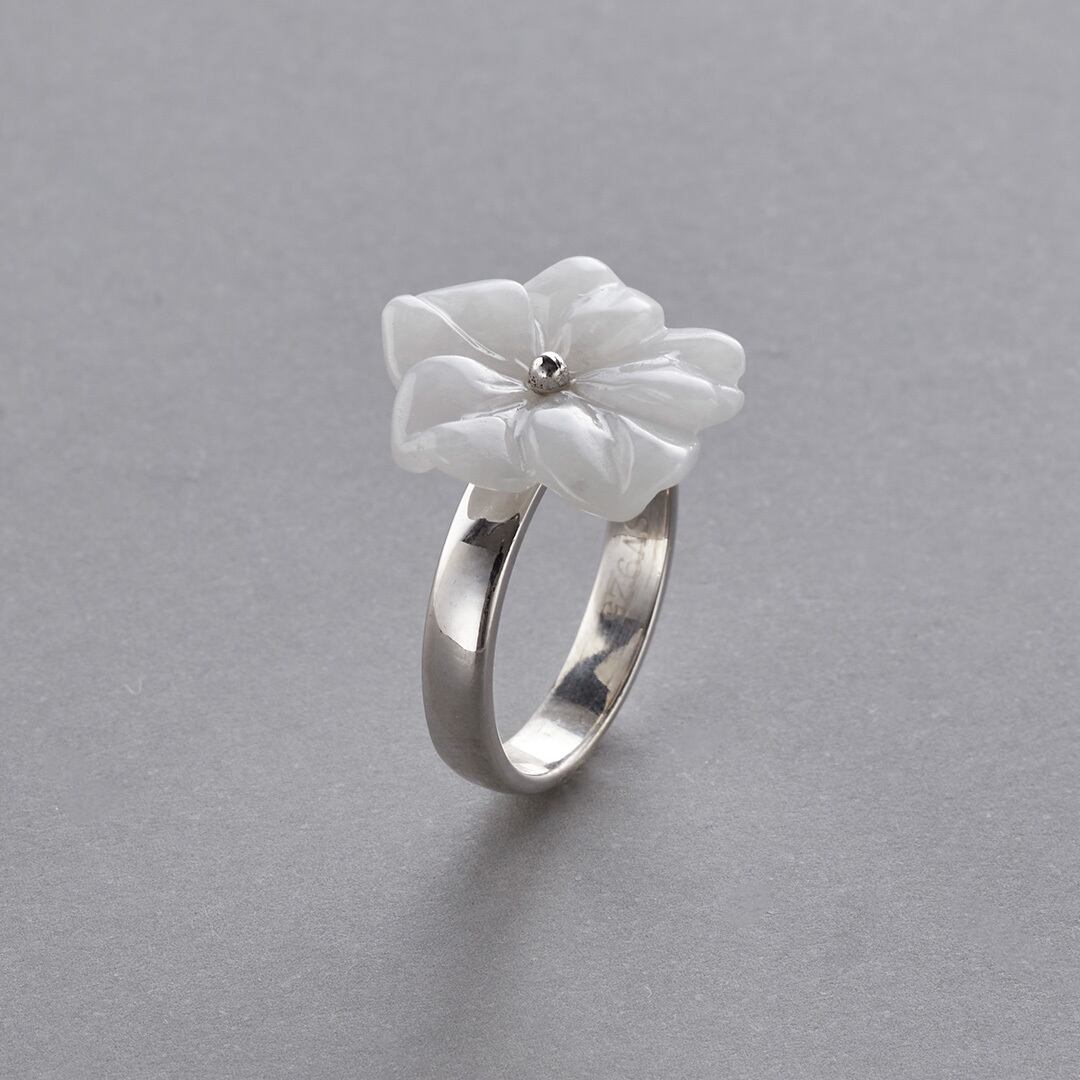 翡翠のお花リング SV flower A貨翡翠 jd_rg1838 | 【MeiNu（メイニュウ