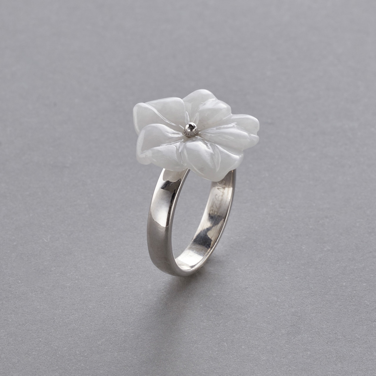 翡翠のお花リング SV flower A貨翡翠 jd_rg1838