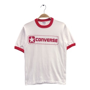 80s コンバース リンガーT USA製 ヴィンテージ Tシャツ 旧ロゴ ホワイト CONVERSE ヘインズ HANES サイズS 古着 BE0037