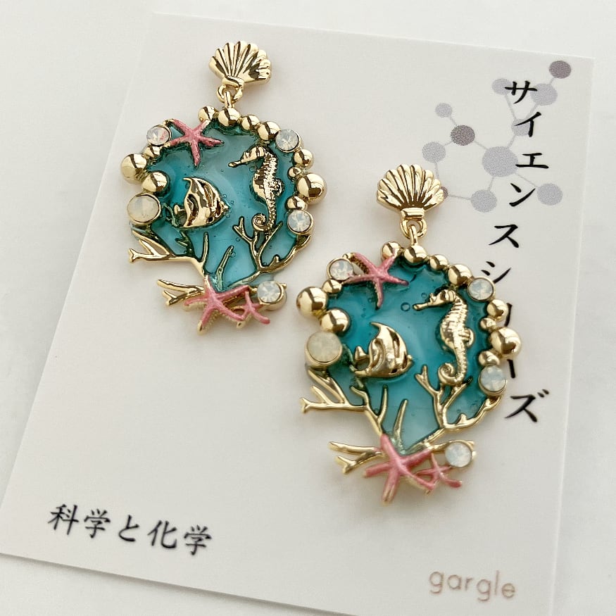 gargle 海の生き物 ピアス タツノオトシゴ ゴールド ガーグル 送料無料  