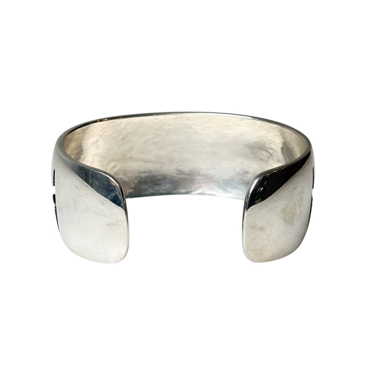 Hopi ANDERSON KOINVA overlay silver wide bangle “Corn”