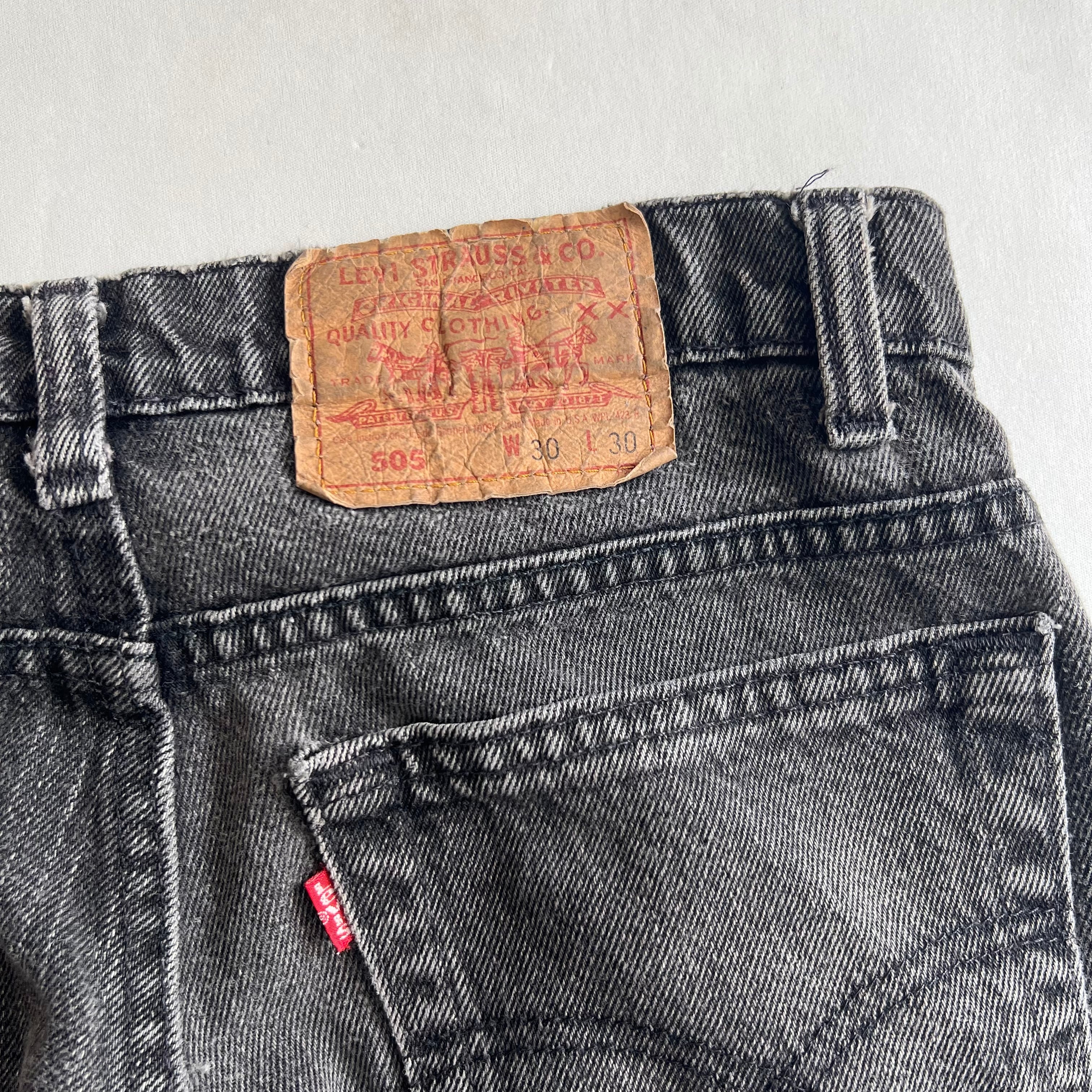 90's USA製 Levi's505 ブラックデニムパンツ メンズW30L30 ブラック
