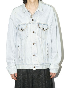 "Levi's" Vintage studs custom damaged loose tracker jacket