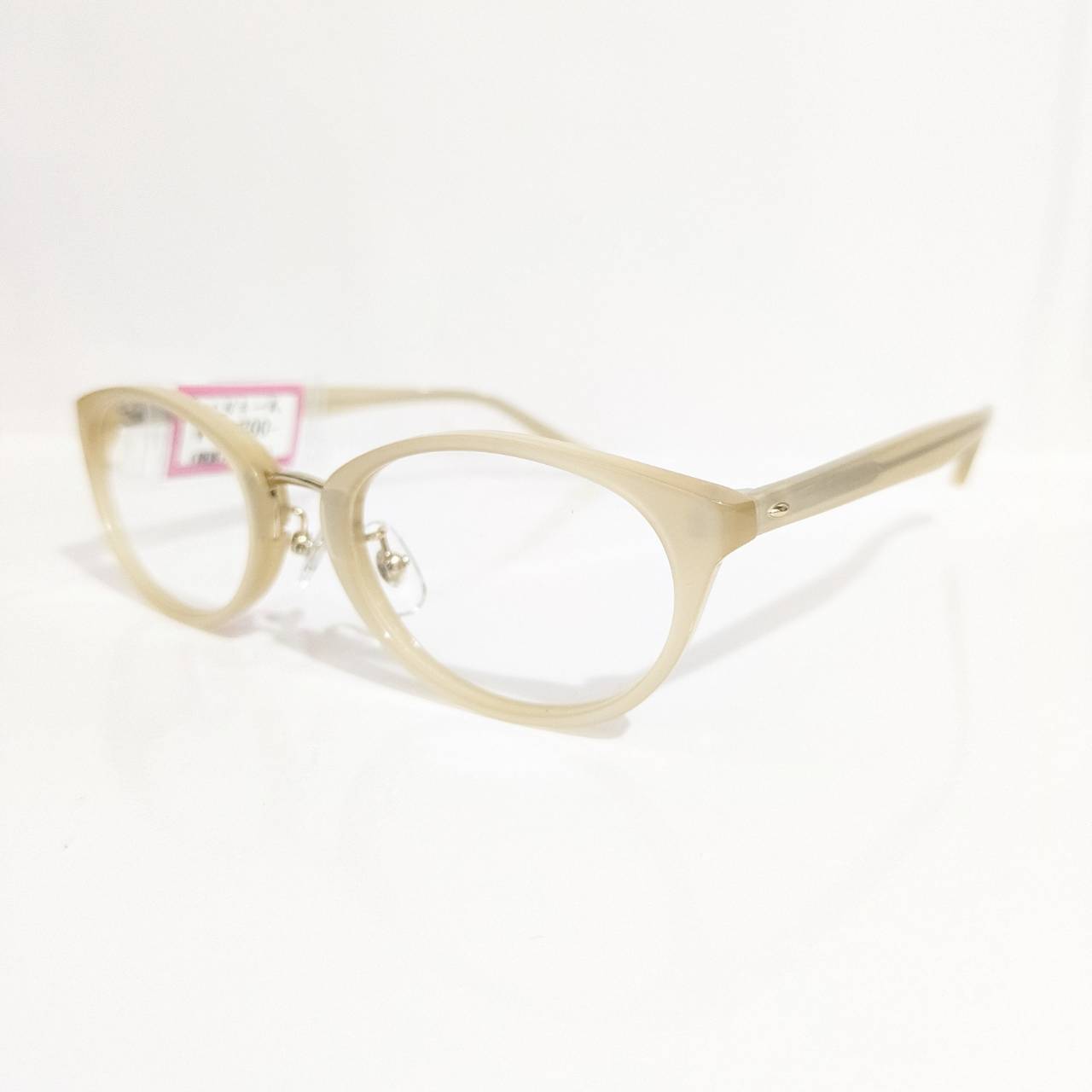 【NoName】オーバルコンビフレーム ベージュ