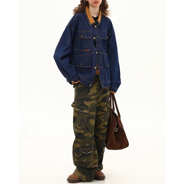 collar point denim jacket　カラーポイントデニムジャケット　J1278