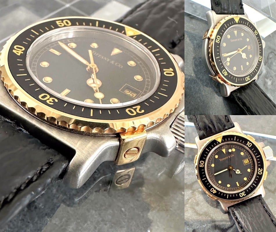 TIFFANY ティファニー ダイバー ウォッチ デイト 18K YG 純正 TIFFANY ティファニー ダイバー ウォッチ デイト 18K YG 純正