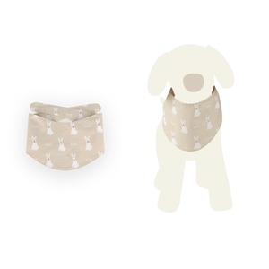 【予約】[ GOPE ] Picture Dog Bandana｜WHITE × BEIGE