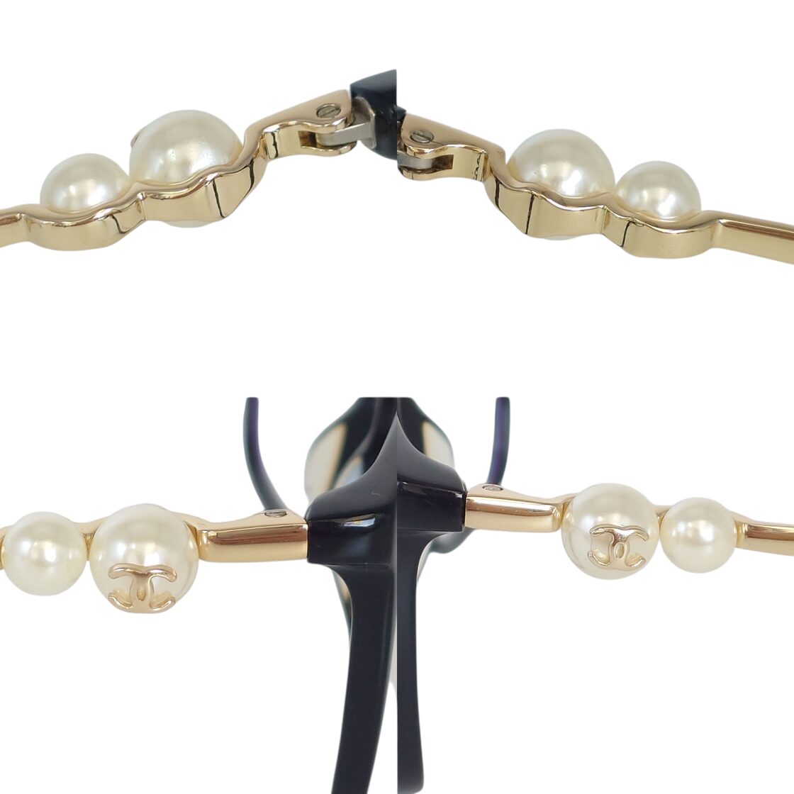Used CHANEL シャネル 3330H メガネ フレーム ココマーク パール装飾