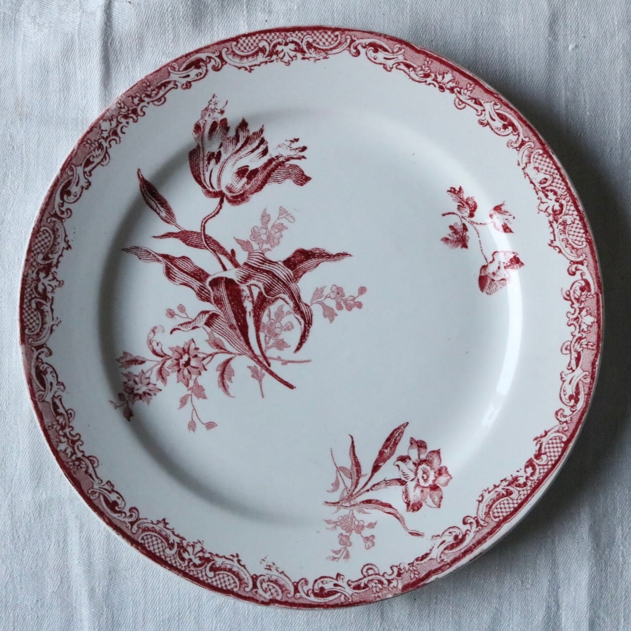 サルグミンヌ オクトゴナル プレート フランスアンティーク パールリム