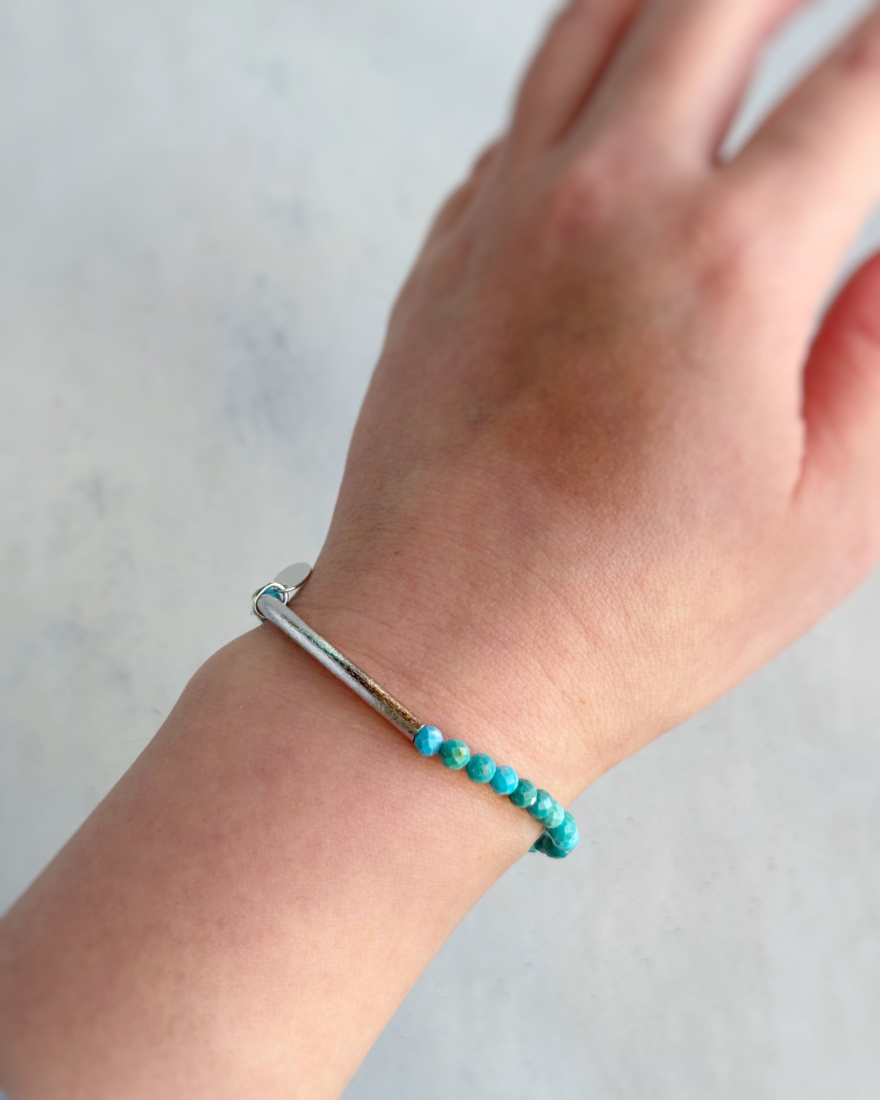 Tube & stone bracelet(ターコイズ)