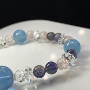アイオライト×ブルーフローライトデザインブレスレット