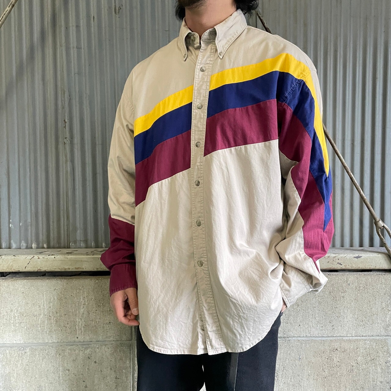 90年代 RUSTLER Wrangler ラングラー アシンメトリーデザイン 長袖 