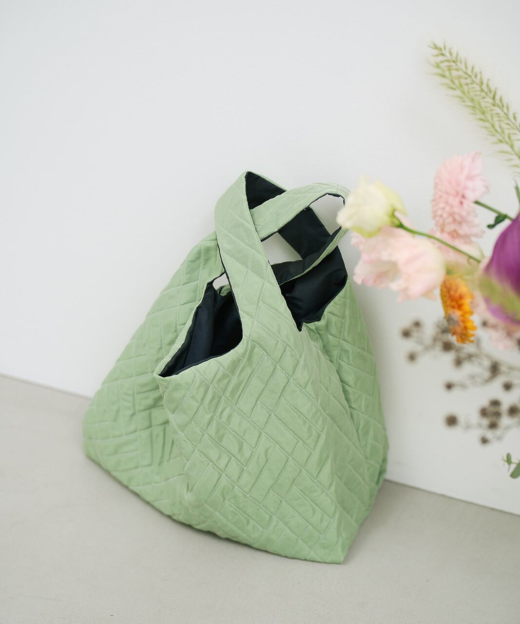 DOUBLE bag / green matrasse / S（ポケット付） | Jacquard Works