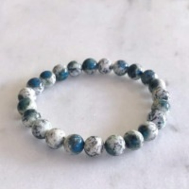 【レア・美石】ヒマラヤＫ２ストーン　目玉模様　8ｍｍ　ブレスレット　1160