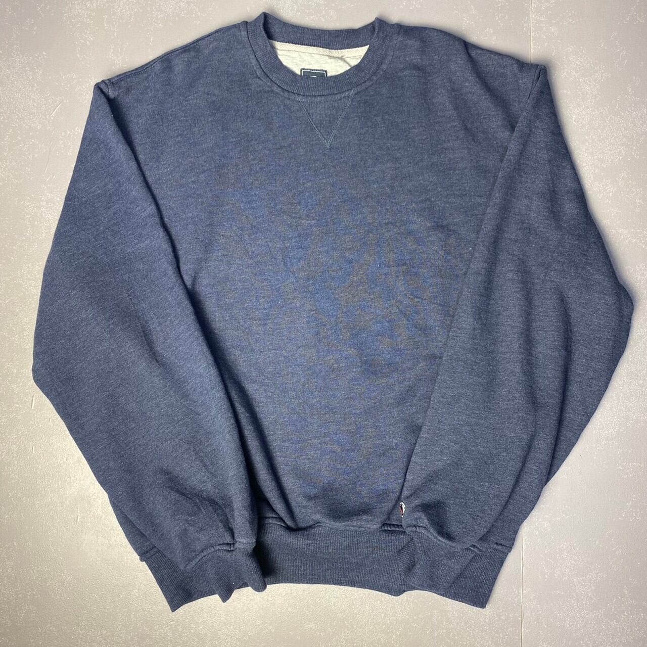 Champion チャンピオン ワンポイントロゴ 刺繍 スウェット トレーナー メンズL 古着 ネイビー 紺色【スウェット】