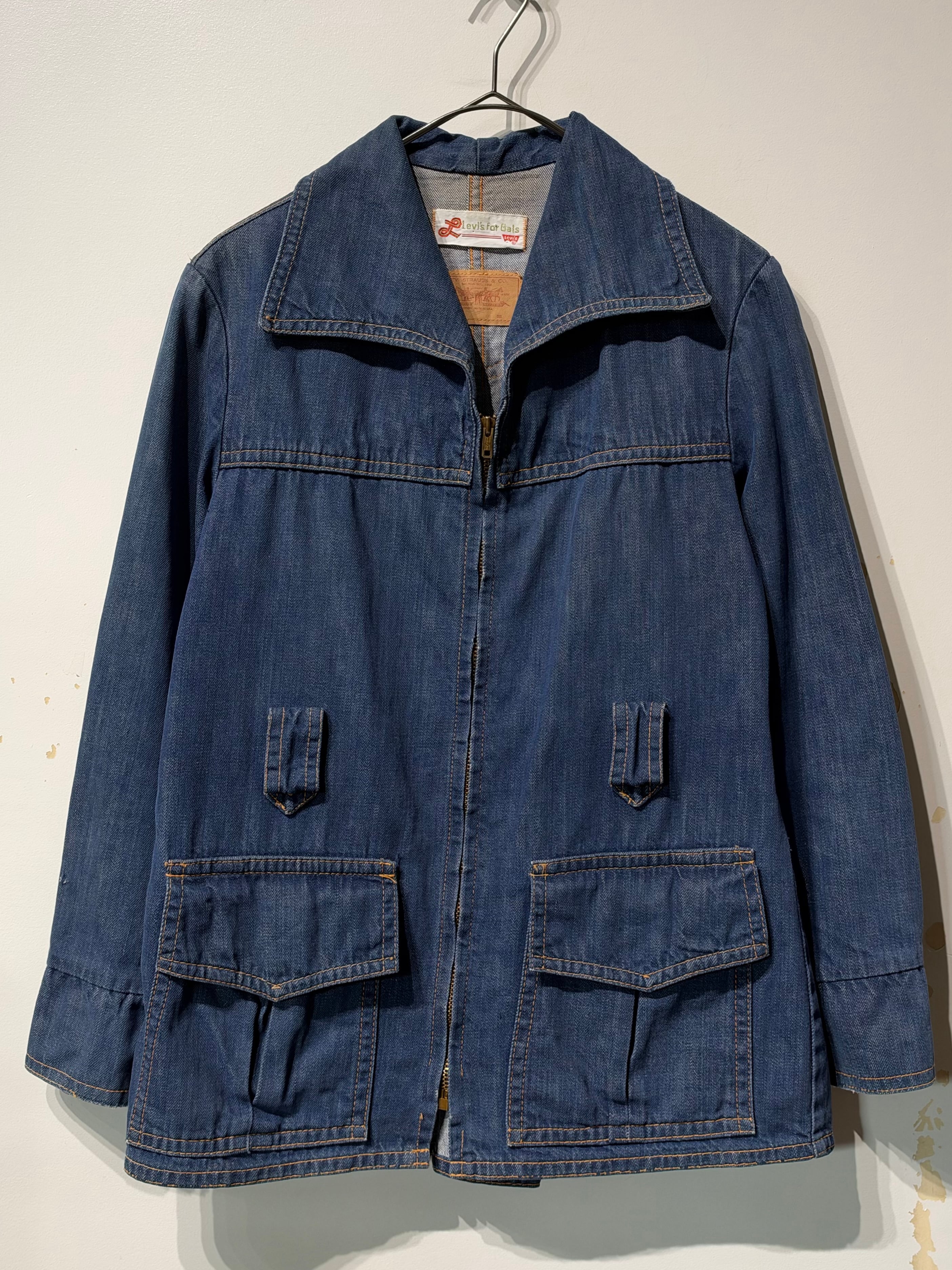 (OT1621)80‘s Levi’s For Gals denim zip up jacket made in USA