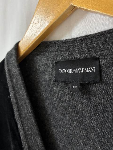 Velour × Knit Bi-Color Switched Design Cardigan "EMPORIO ARMANI"