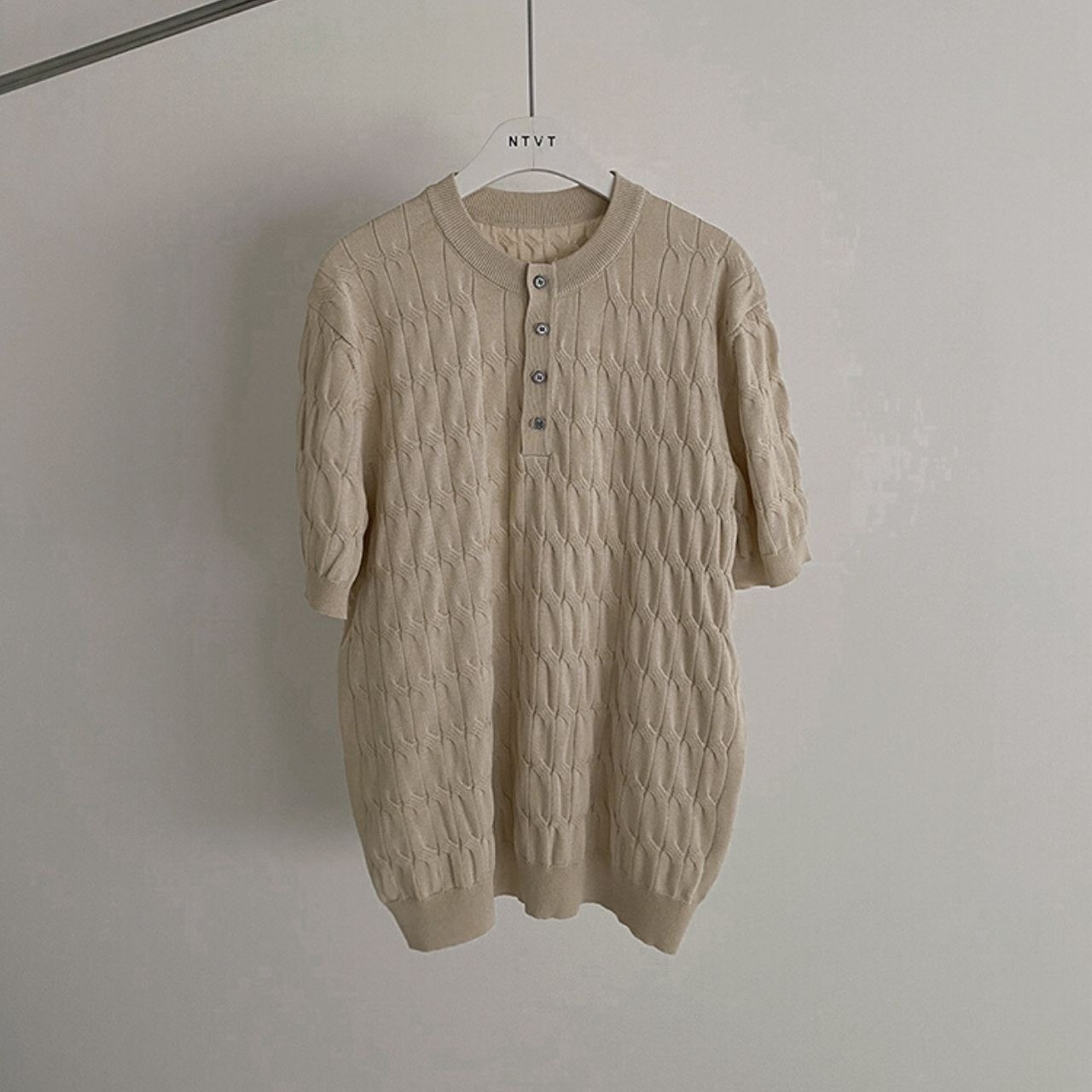 ヘンリーネックニットTシャツ　MT0080441