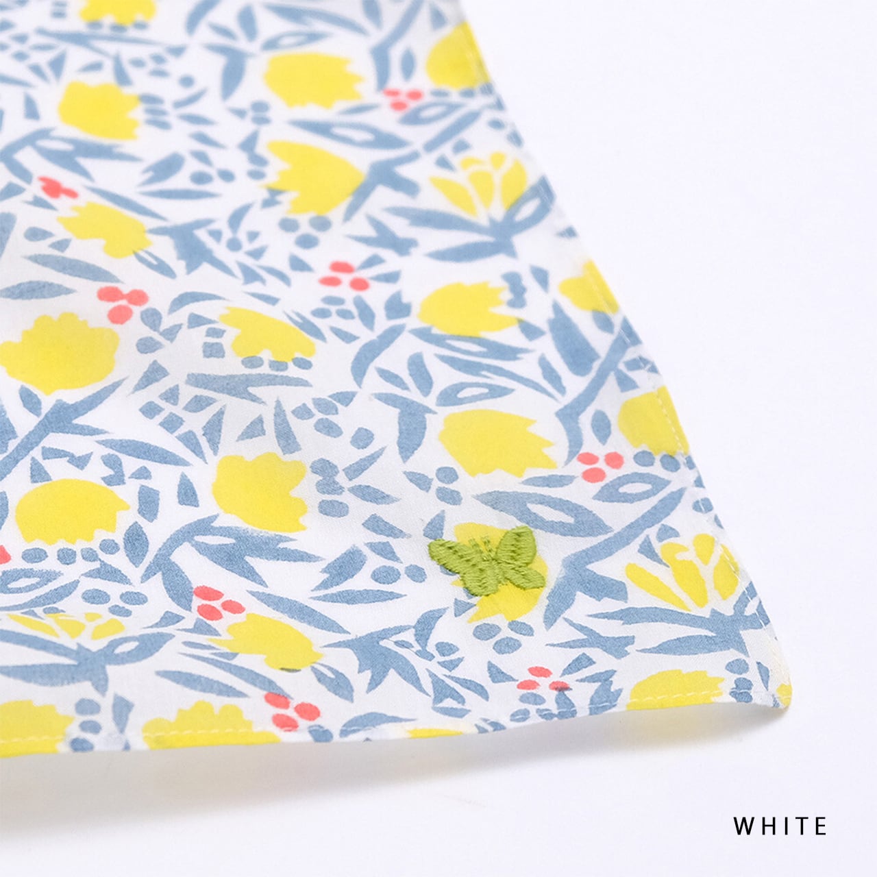 Summery flower garden and butterfly block print handkerchief
