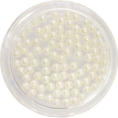 球体パール　2㎜　約50粒　丸いプラスチックケース入り
